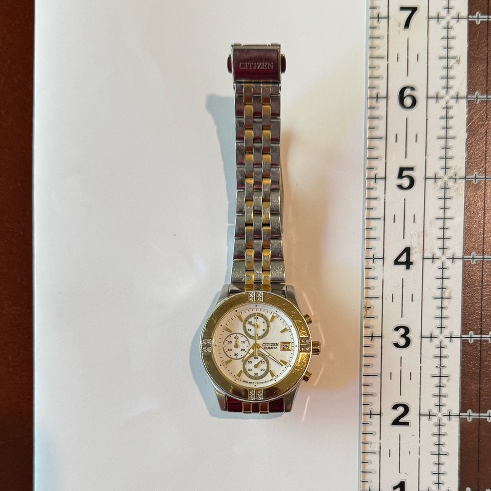 Citizen Women's Silver and Gold Chronograph Watch